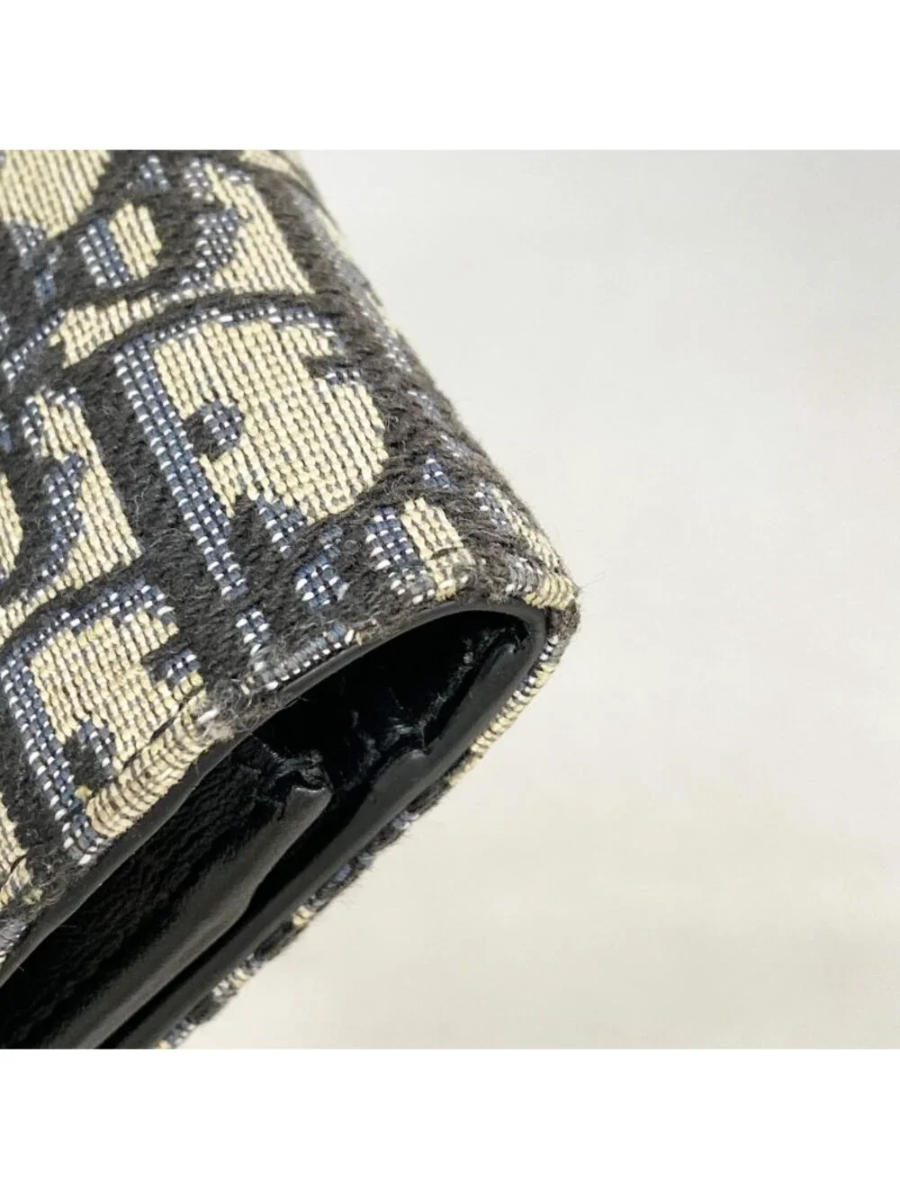 Dior Wallet Oblique Canvas Beige Black Silver